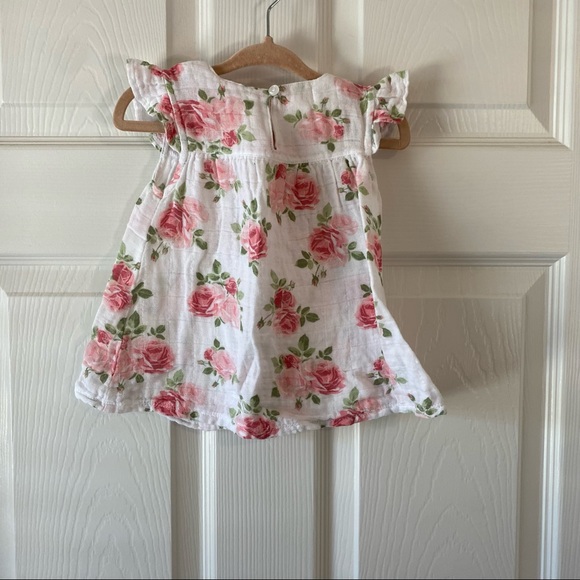 Mud Pie baby girls linen rose floral dress - Picture 5 of 7